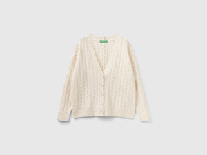 Cardigan over fit con trecce