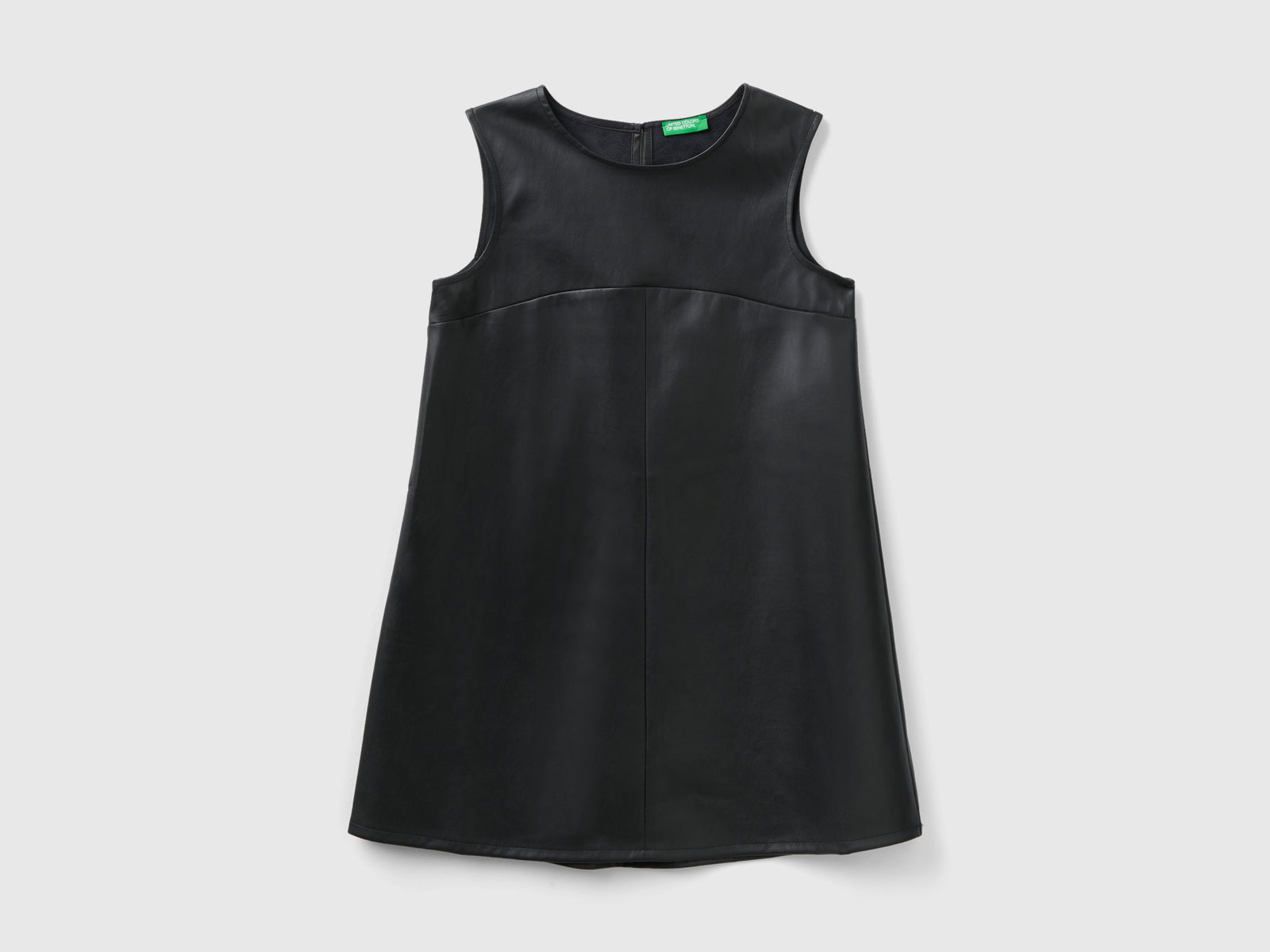 Vestito in tessuto spalmato da bambina nero | Benetton Outlet