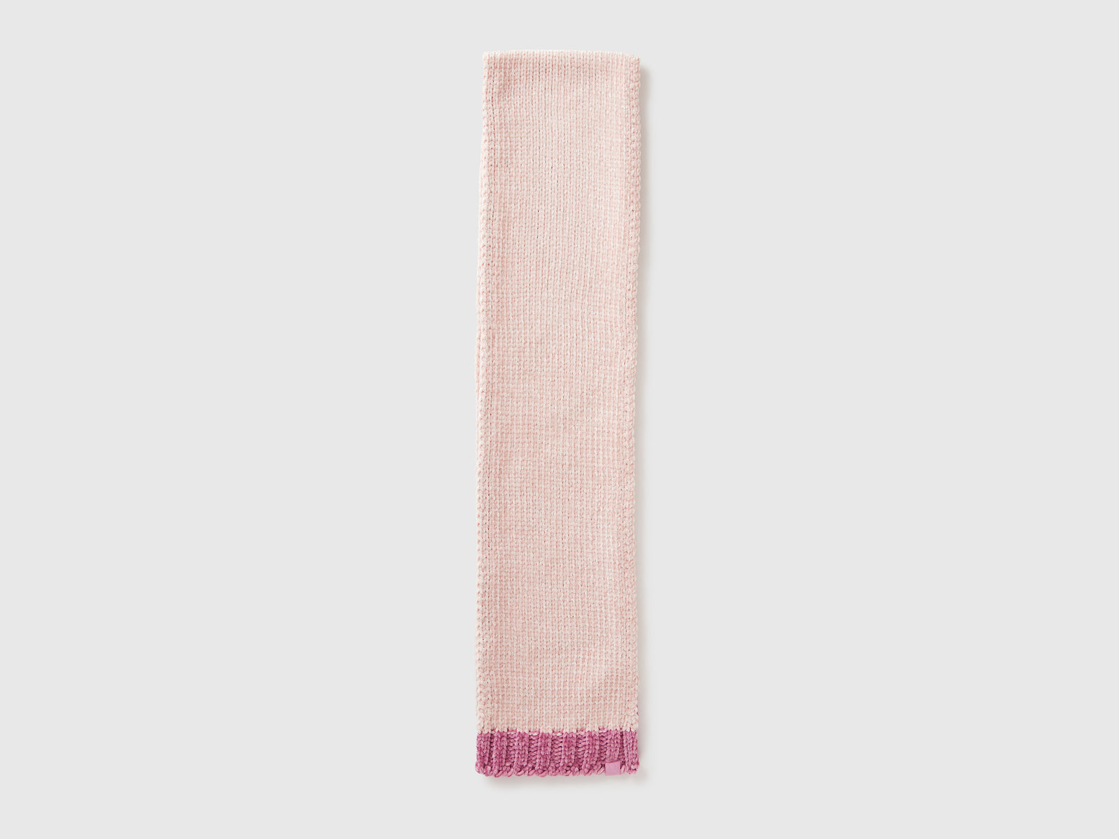 Sciarpa color block in ciniglia da bimbo rosa tenue 2 | Benetton Outlet