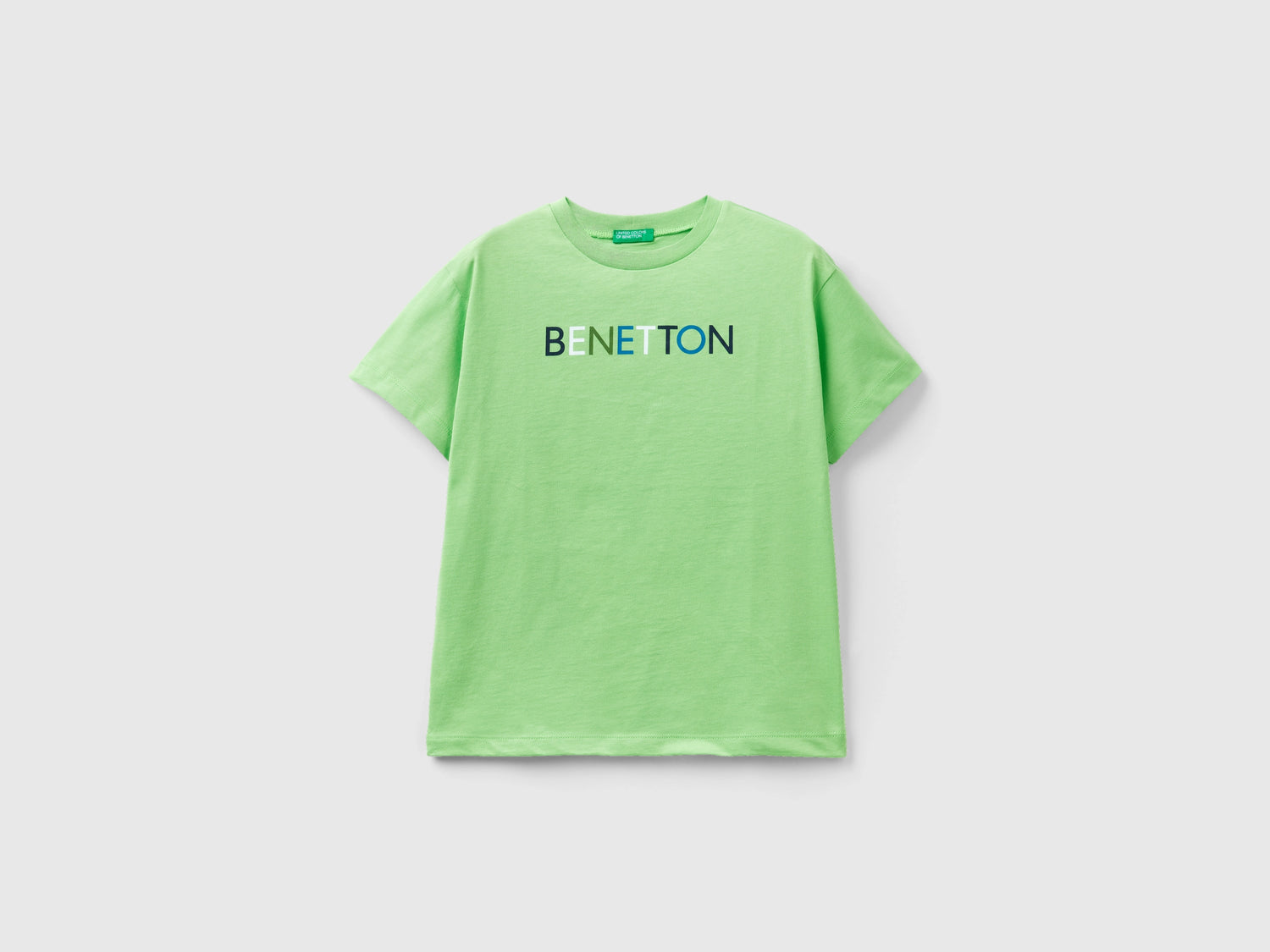 T-shirt 100% cotone bio da bambino verde | Benetton Outlet