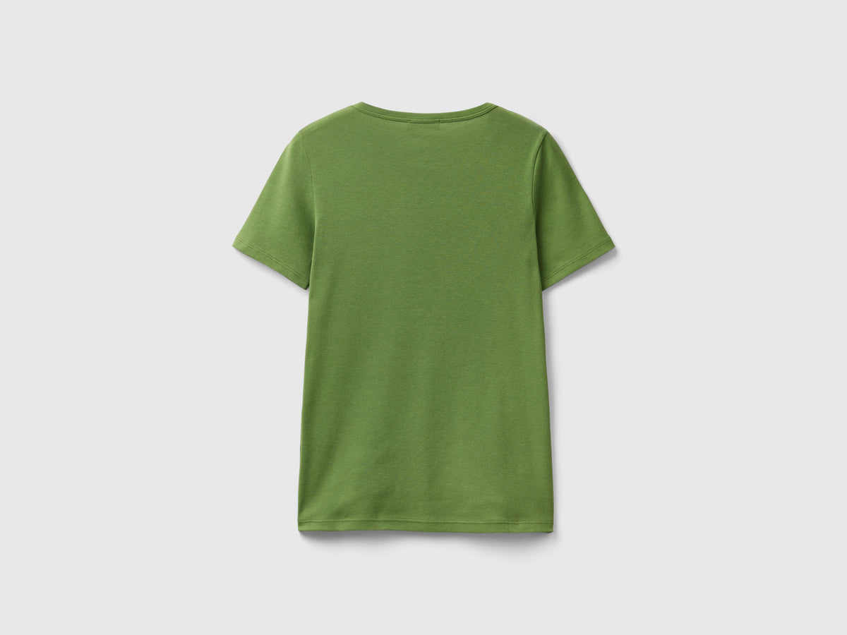 T-shirt 100% cotone con stampa logo glitter