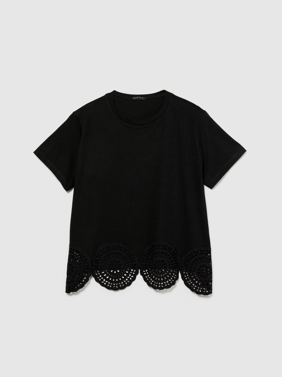 T-shirt con pizzo sangallo