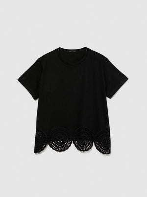 T-shirt con pizzo sangallo