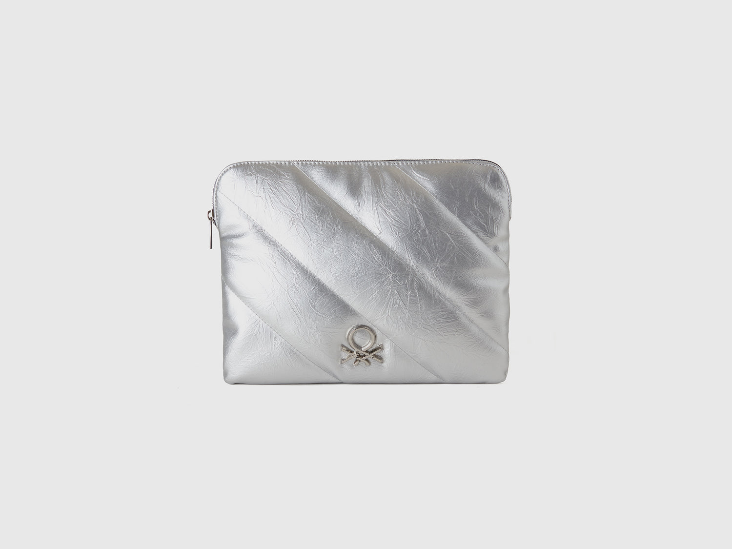 Custodia tablet in tessuto spalmato da donna argento | Benetton Outlet