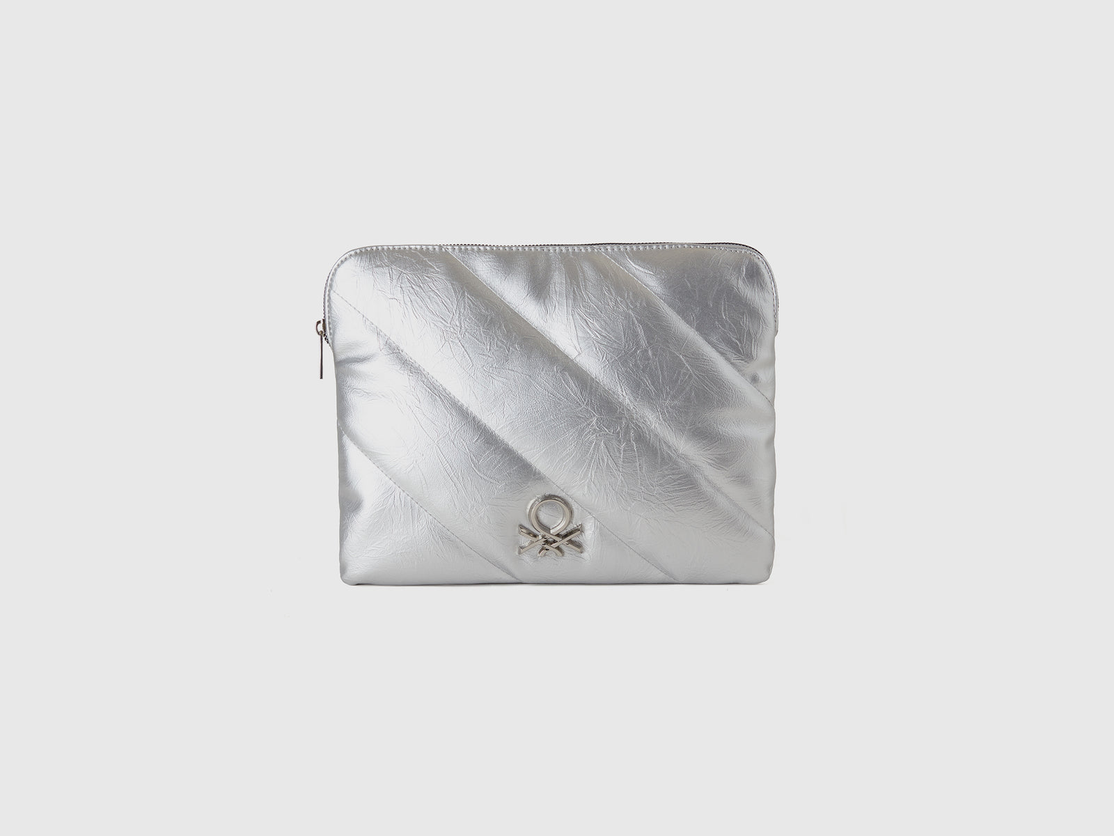 Custodia tablet in tessuto spalmato da donna argento | Benetton Outlet