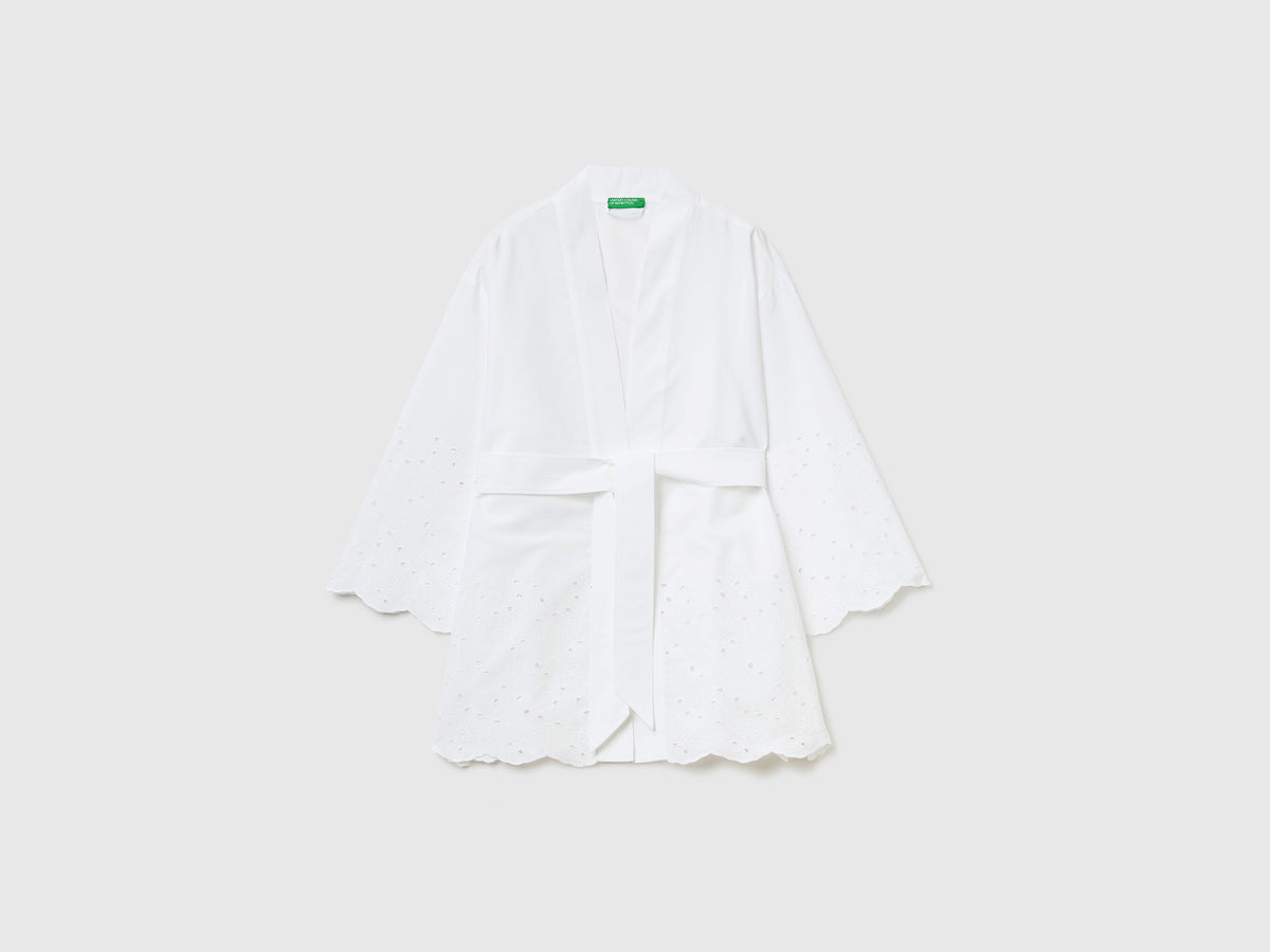 Giacca modello kimono in misto cotone dalla vestibilità morbida