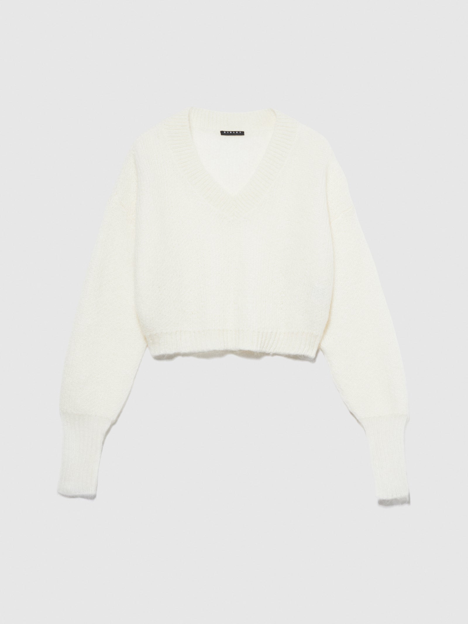 Maglia cropped da donna bianco panna | Sisley Outlet
