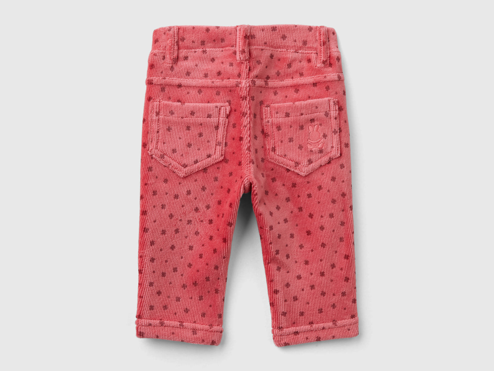 Pantaloni con stampa fantasia in ciniglia da neonato malva 2 | Benetton Outlet