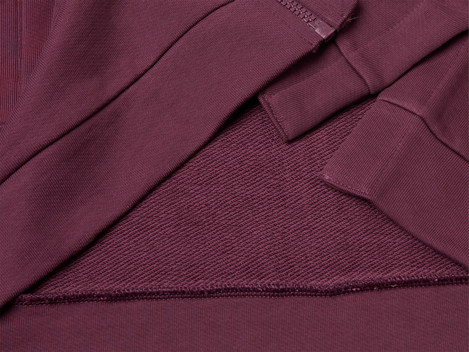 Felpa 100% cotone con zip e cappuccio da donna prugna 3 | Benetton Outlet