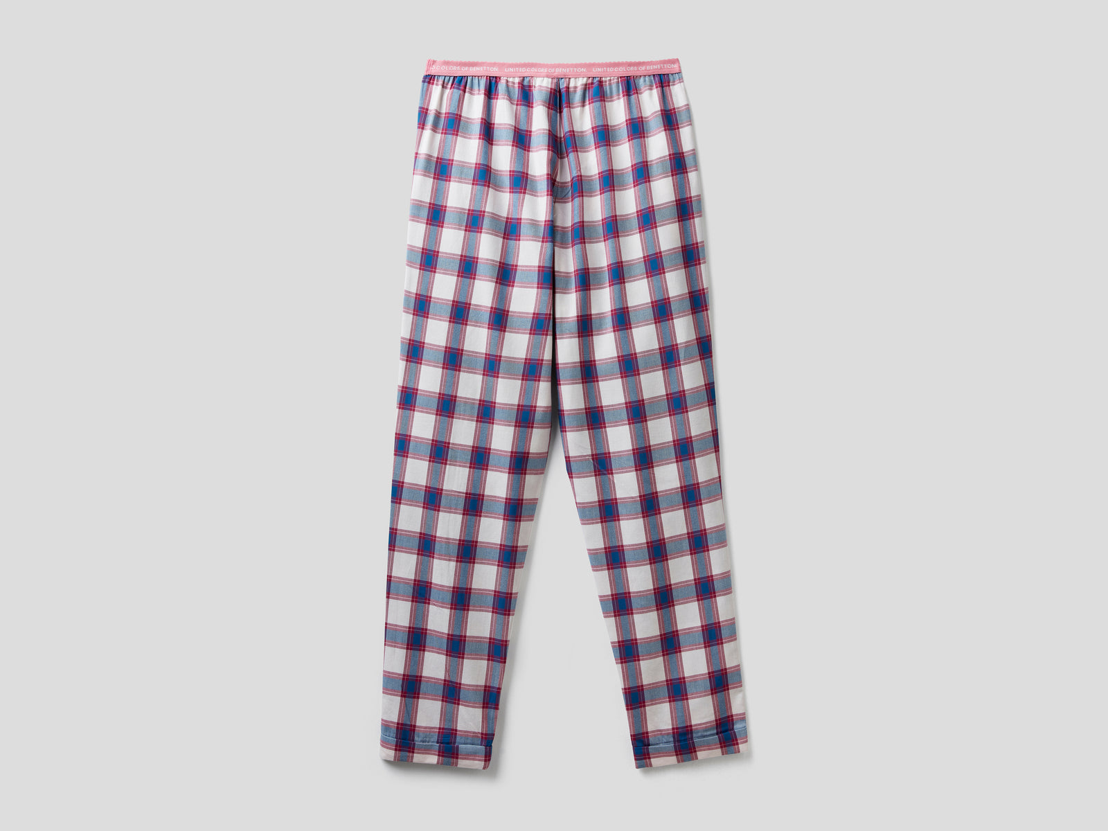 Pantaloni a quadri in flanella da donna avio 2 | Benetton Outlet