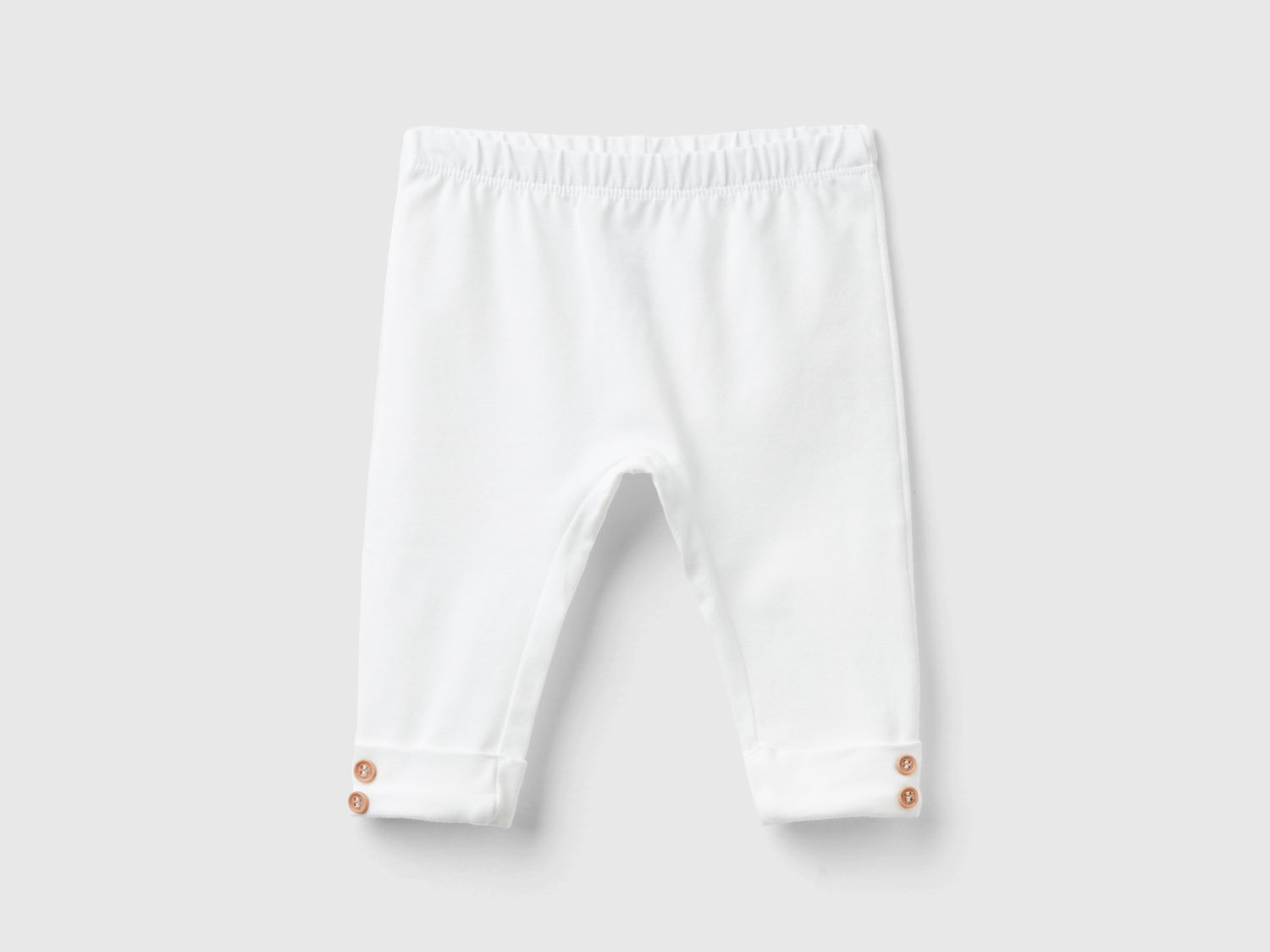 Leggings in cotone stretch da neonato bianco panna | Benetton Outlet