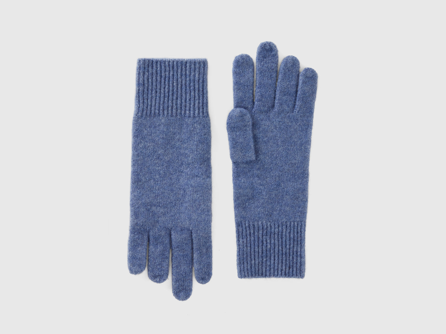 Guanti in filato riciclato da donna celeste | Benetton Outlet