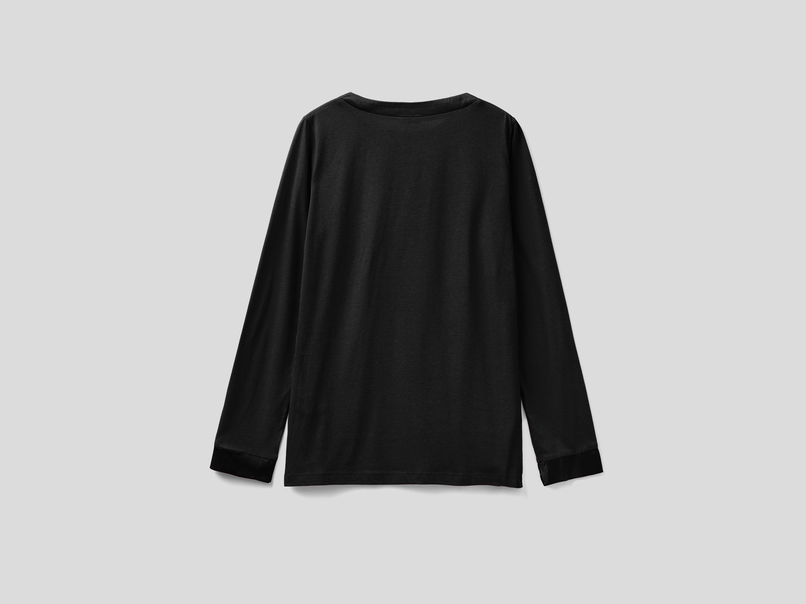 Maglia con inserti satin da donna nero 2 | Benetton Outlet
