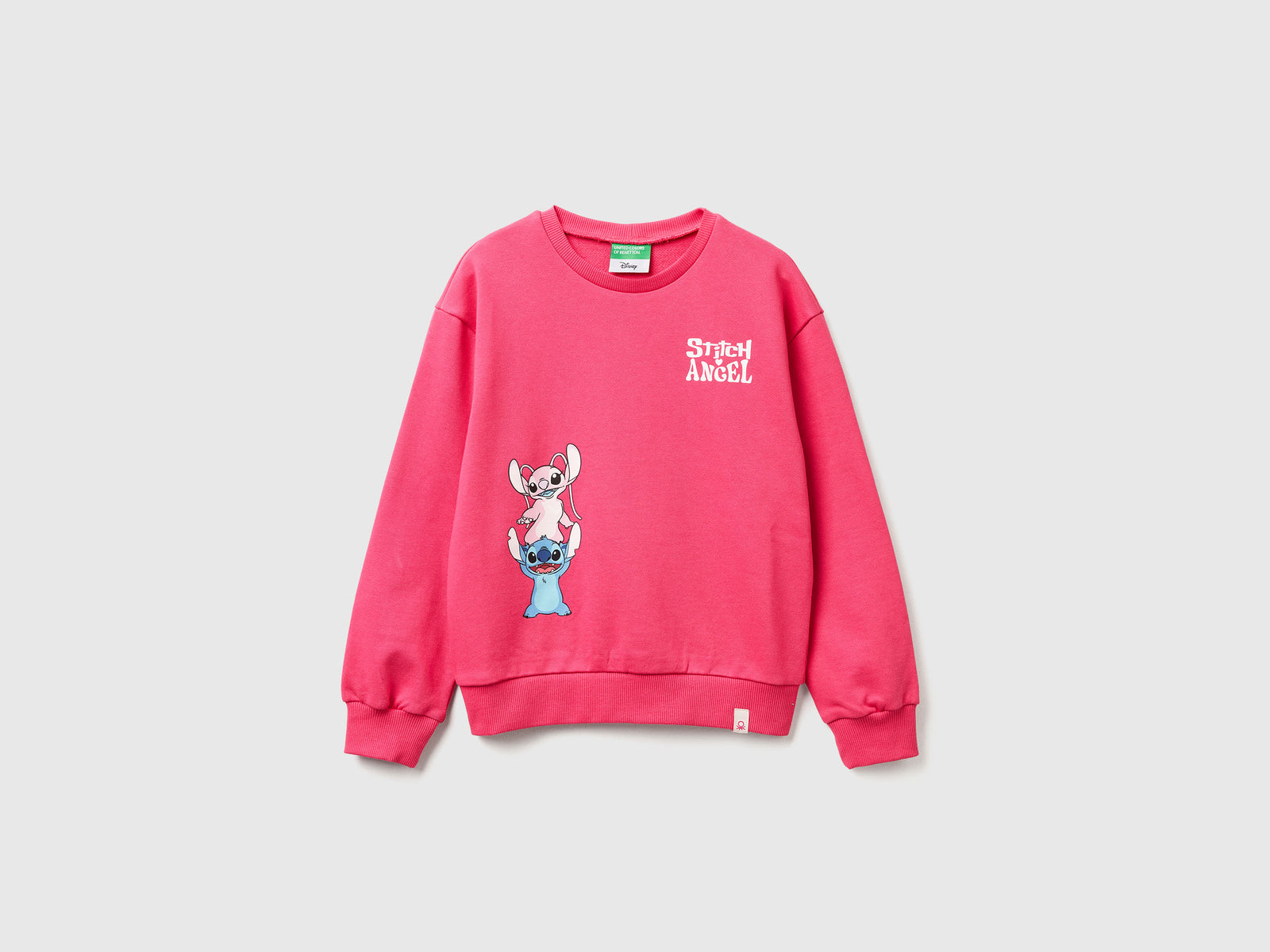 Felpa ©Disney Lilo & Stitch da bambina fucsia | Benetton Outlet