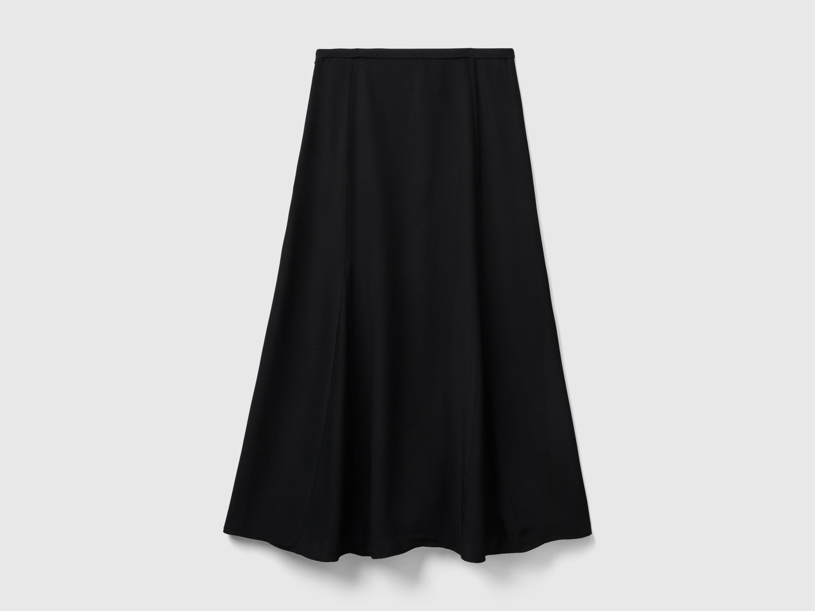 Gonna in satin da donna nero 2 | Benetton Outlet