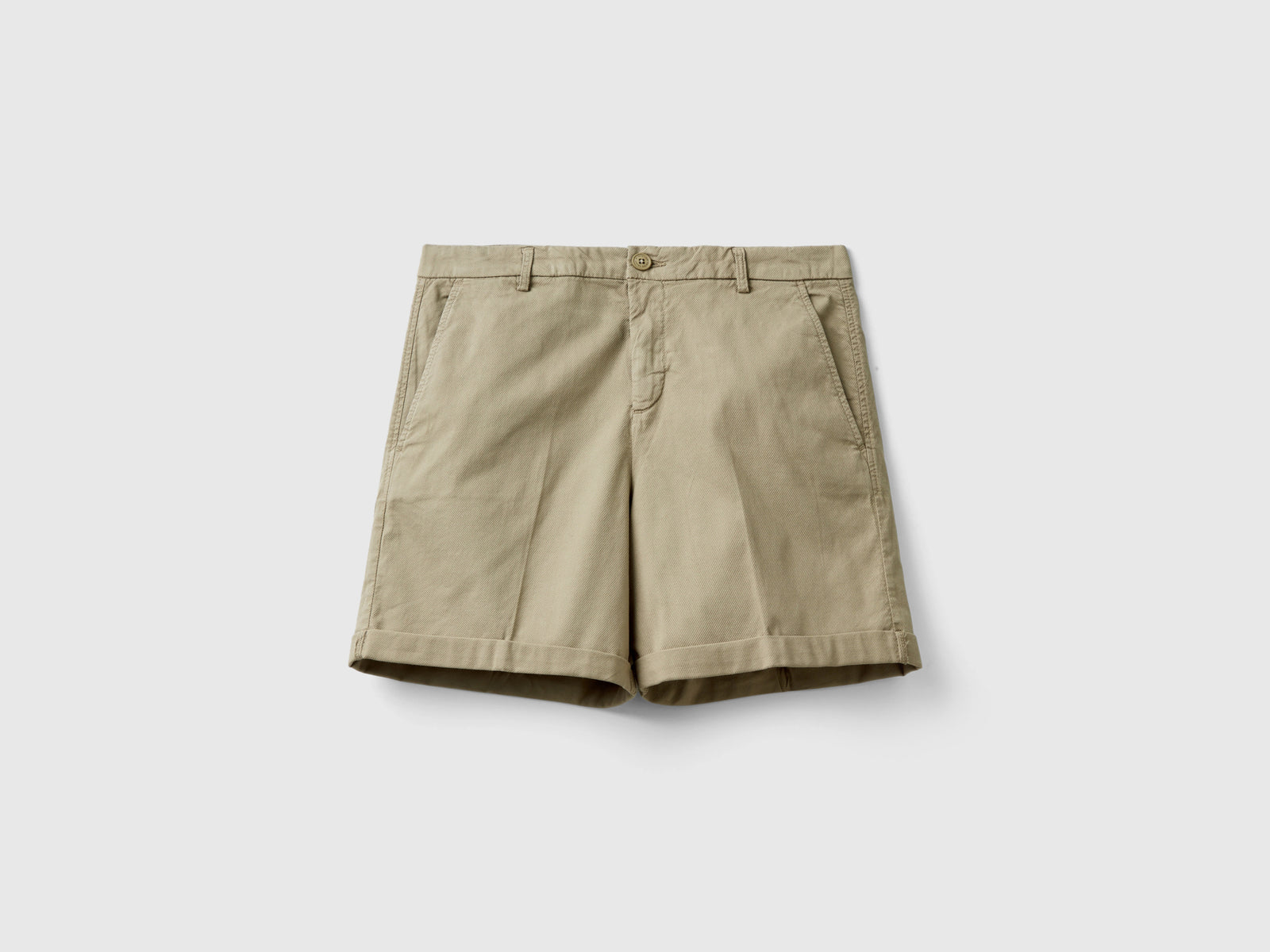 Bermuda in cotone stretch da donna beige | Benetton Outlet