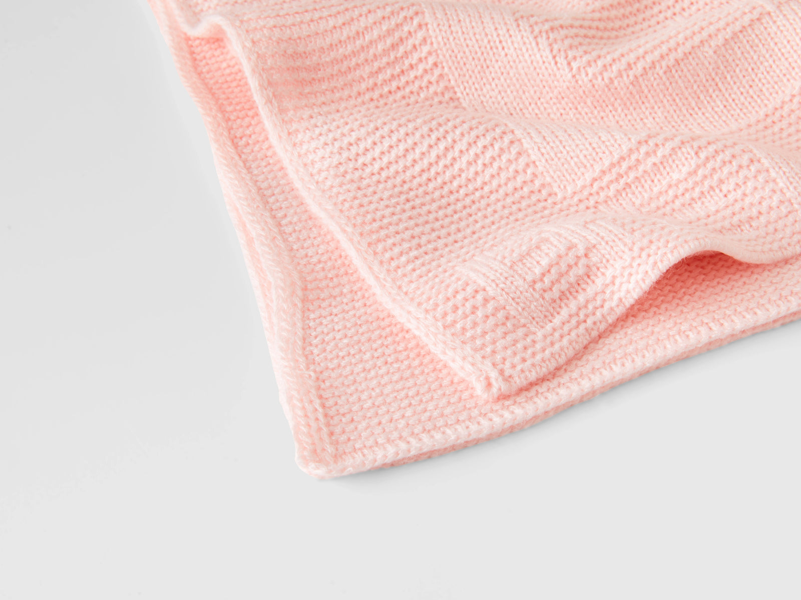 Copertina baby in maglia da neonato rosa tenue 2 | Benetton Outlet