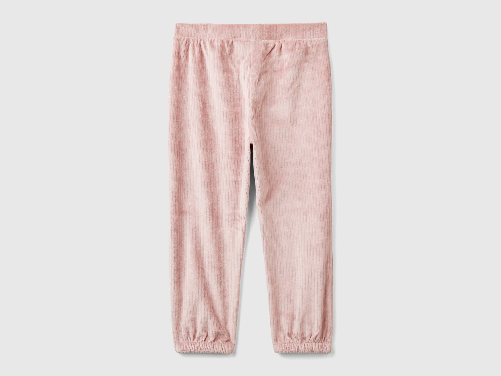 Pantaloni in ciniglia da bimba rosa tenue 2 | Benetton Outlet