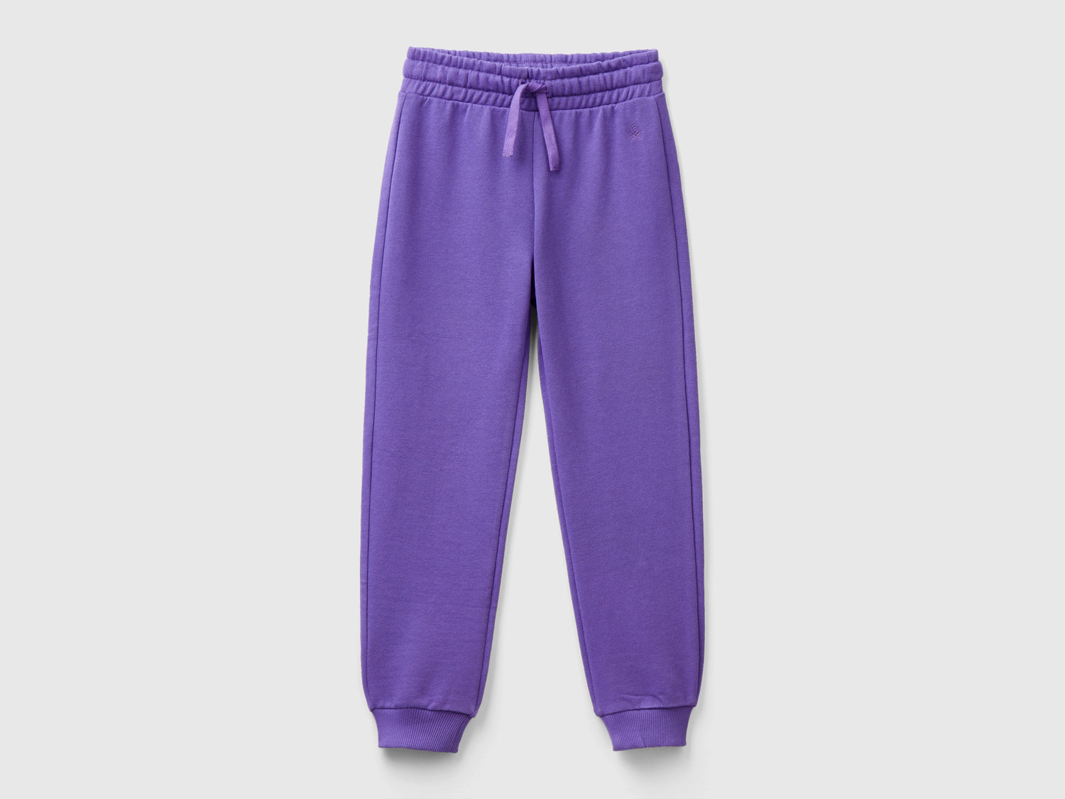 Pantaloni in felpa con logo da bambina viola | Benetton Outlet