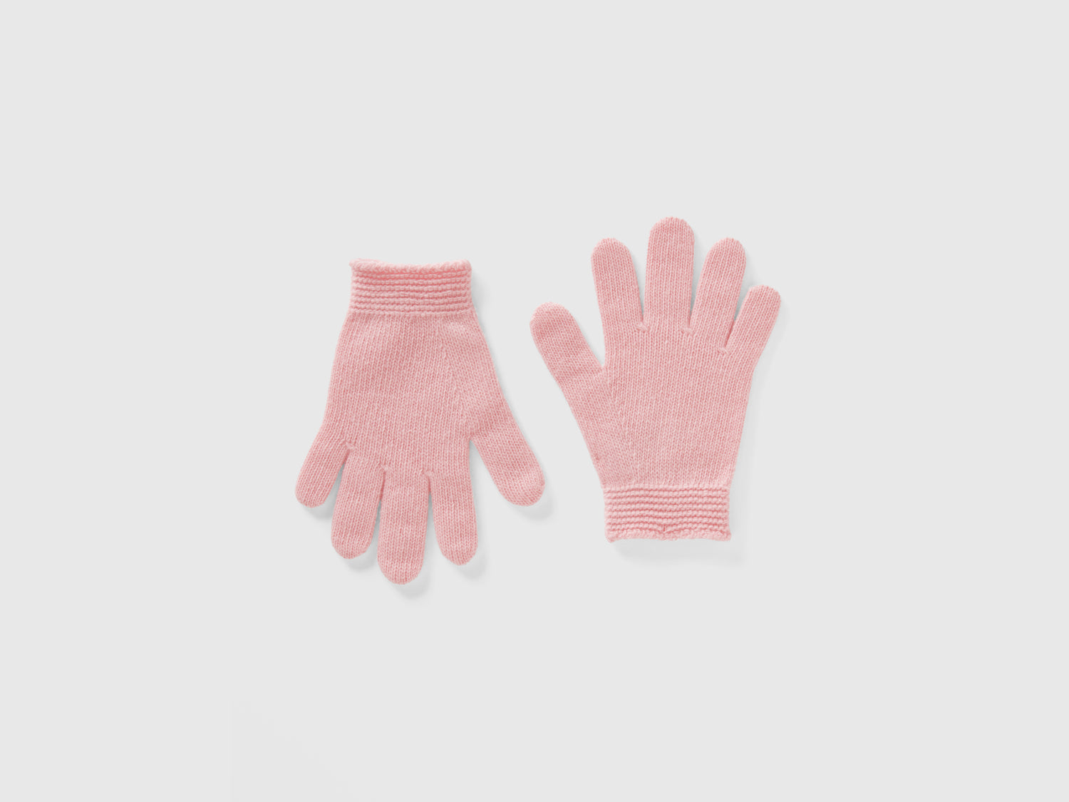 Guanti in misto lana stretch da bimbo rosa | Benetton Outlet