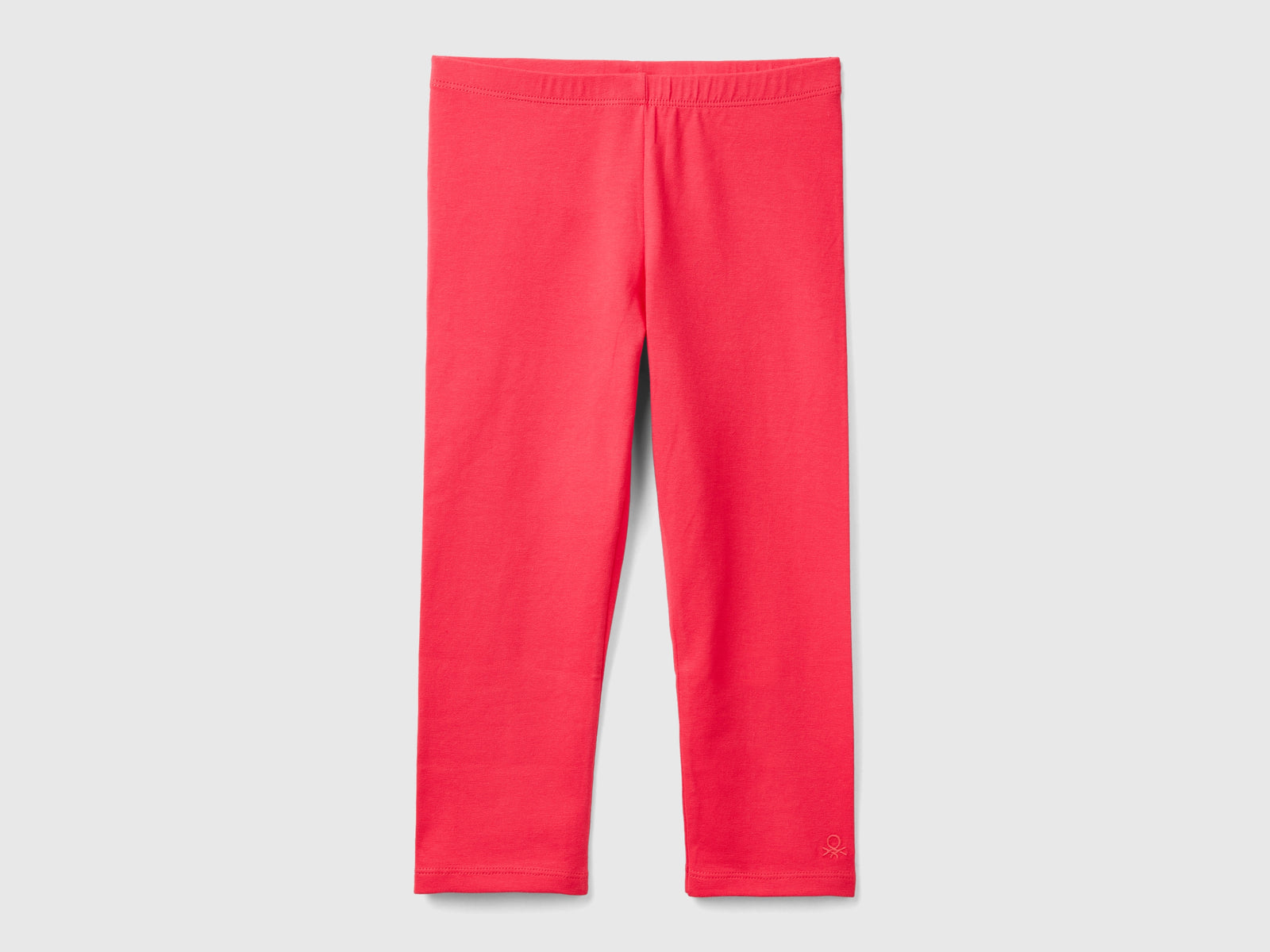 Leggings a 3/4 in cotone elasticizzato da bambina fucsia | Benetton Outlet
