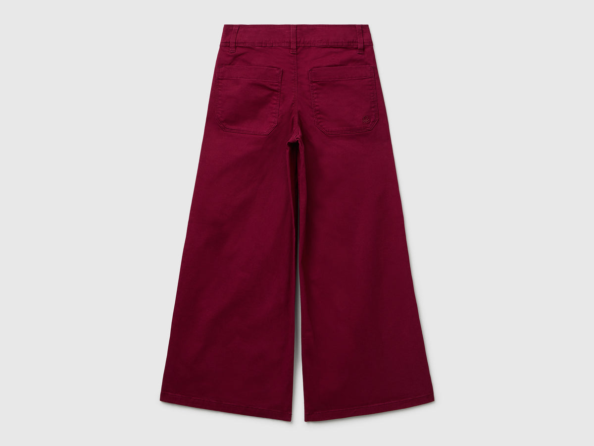 Pantaloni ampi in cotone stretch