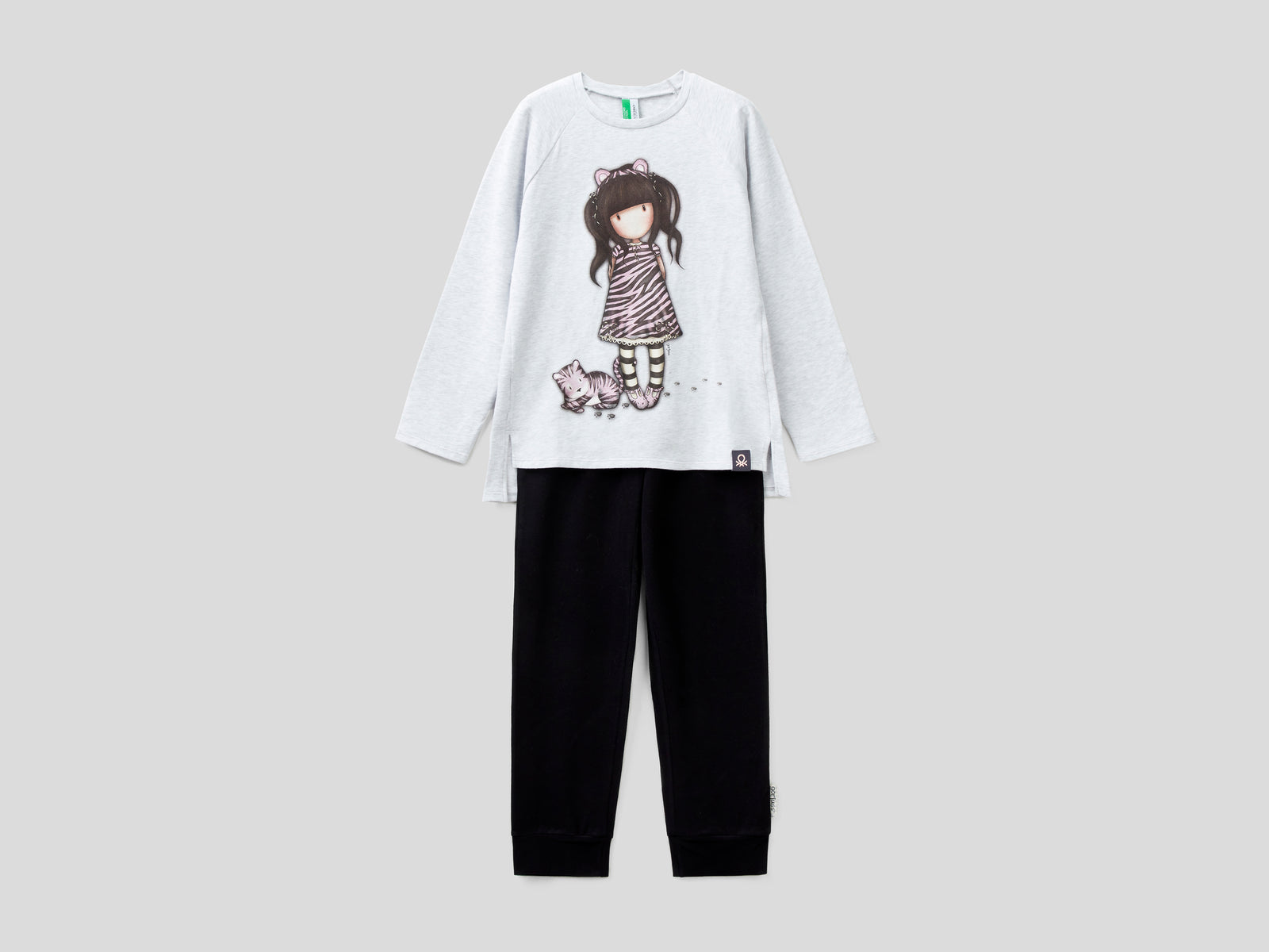 Pigiama Gorjuss in caldo cotone stretch da bambina bianco panna | Benetton Outlet