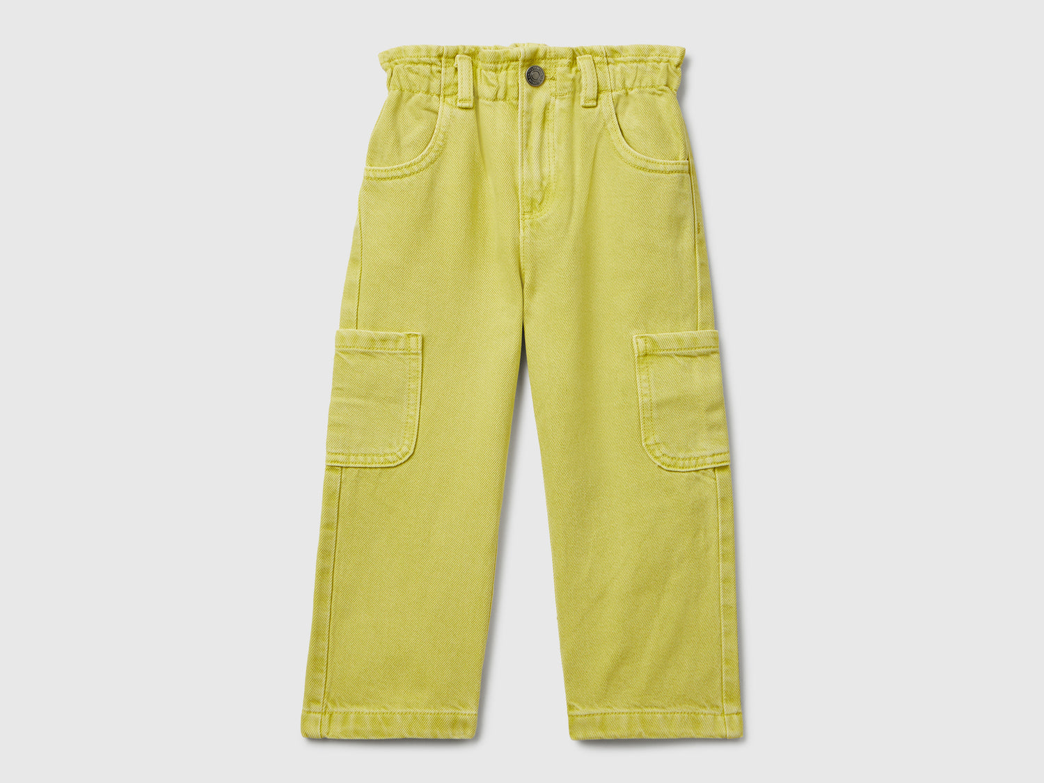 Pantaloni cargo in cotone da bimba verde oliva | Benetton Outlet