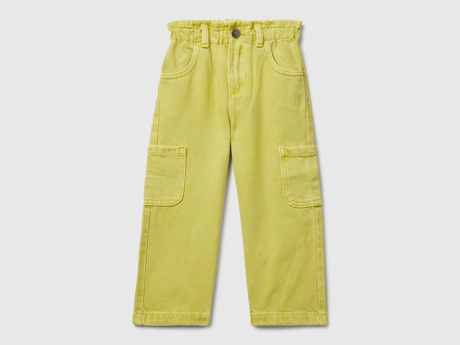 Pantaloni cargo in cotone da bimba verde oliva | Benetton Outlet