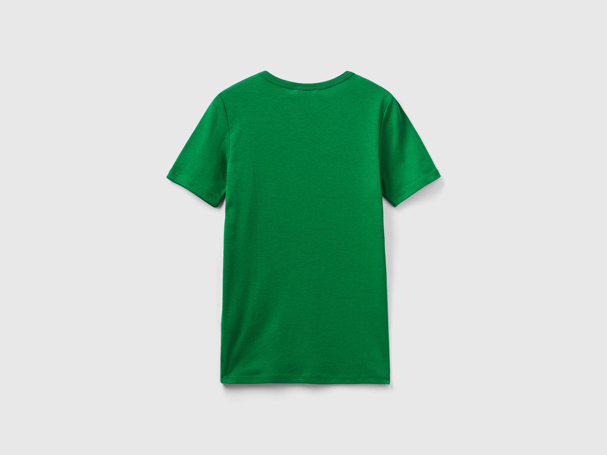 T-shirt 100% cotone con stampa logo glitter