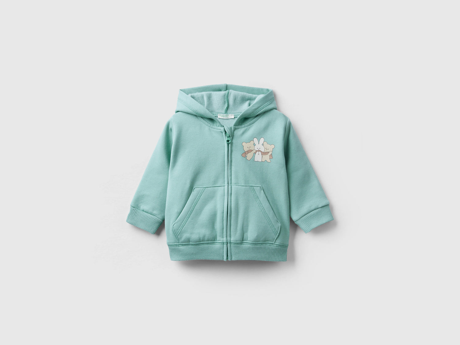 Calda felpa con stampa animaletti da neonato azzurro | Benetton Outlet