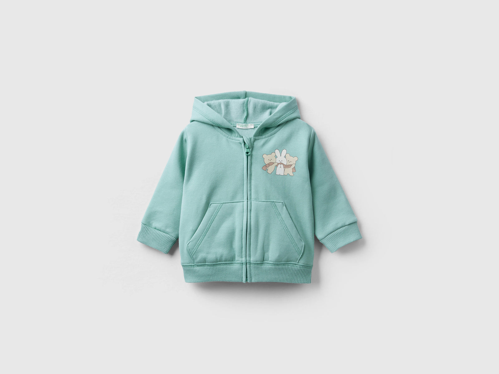 Calda felpa con stampa animaletti da neonato azzurro | Benetton Outlet