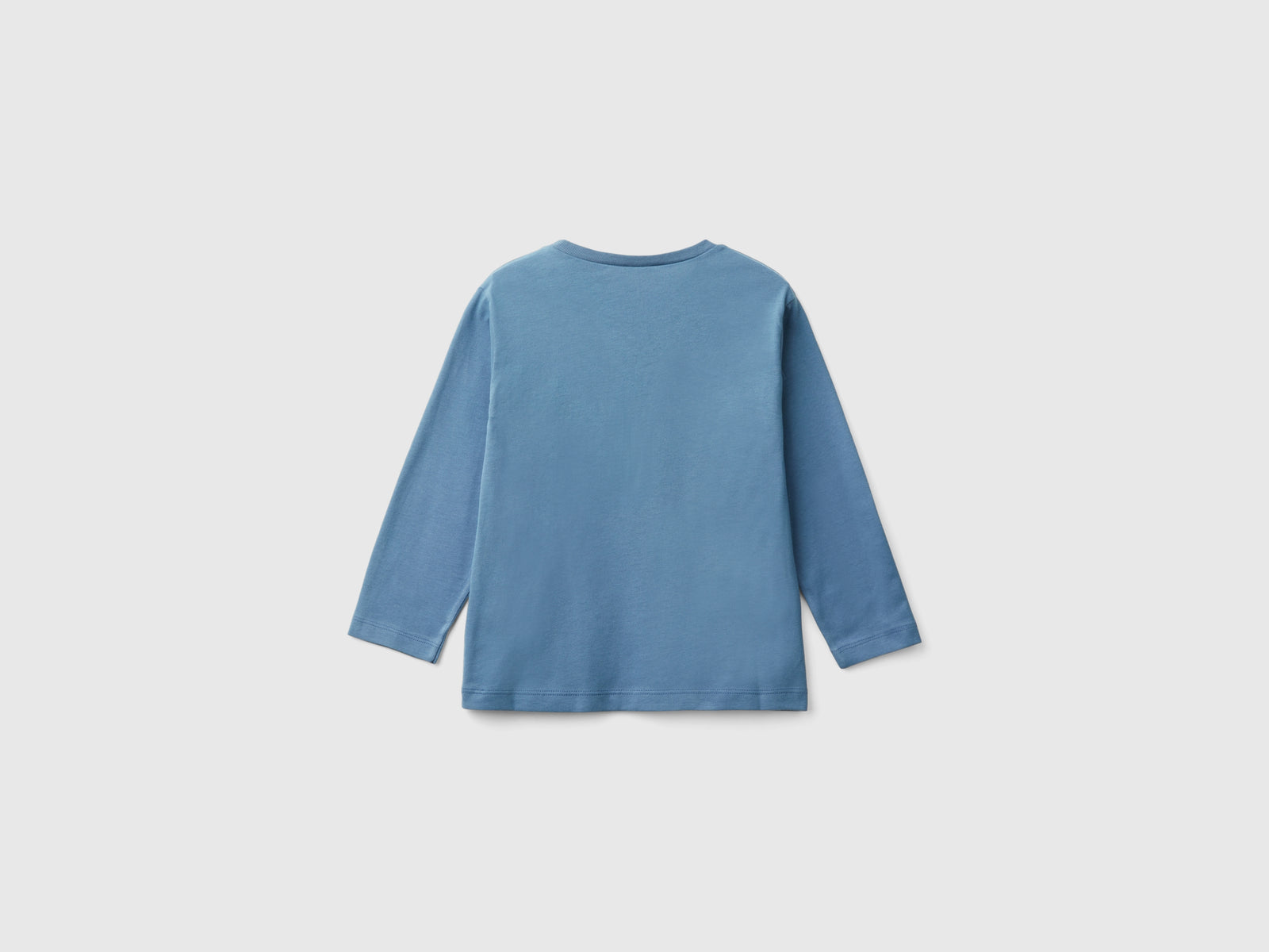 Maglietta girocollo in caldo cotone bio da bimbo avio 2 | Benetton Outlet