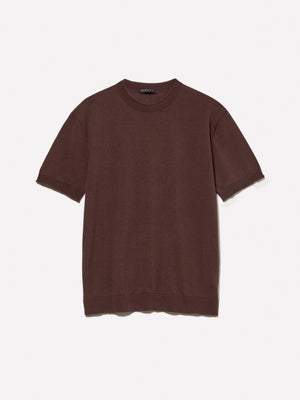 Maglia marrone a maniche corte