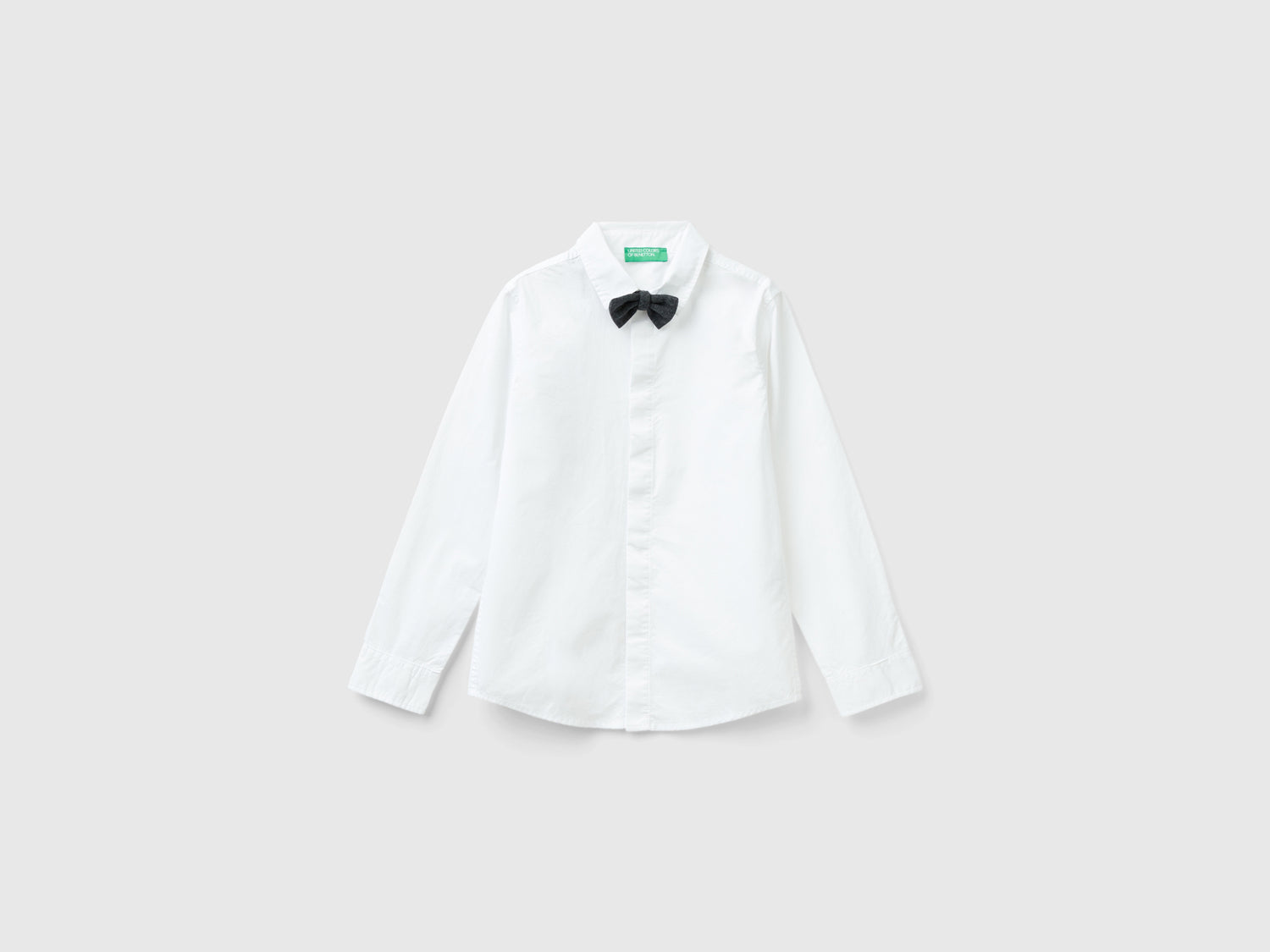 Camicia con papillon staccabile da bambino bianco | Benetton Outlet