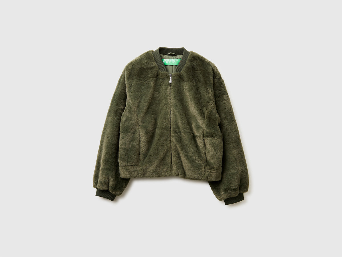 Bomber in pelliccetta sintetica