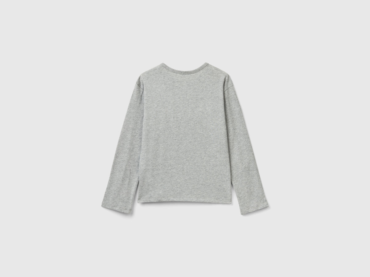 T-shirt in caldo cotone bio con paillettes