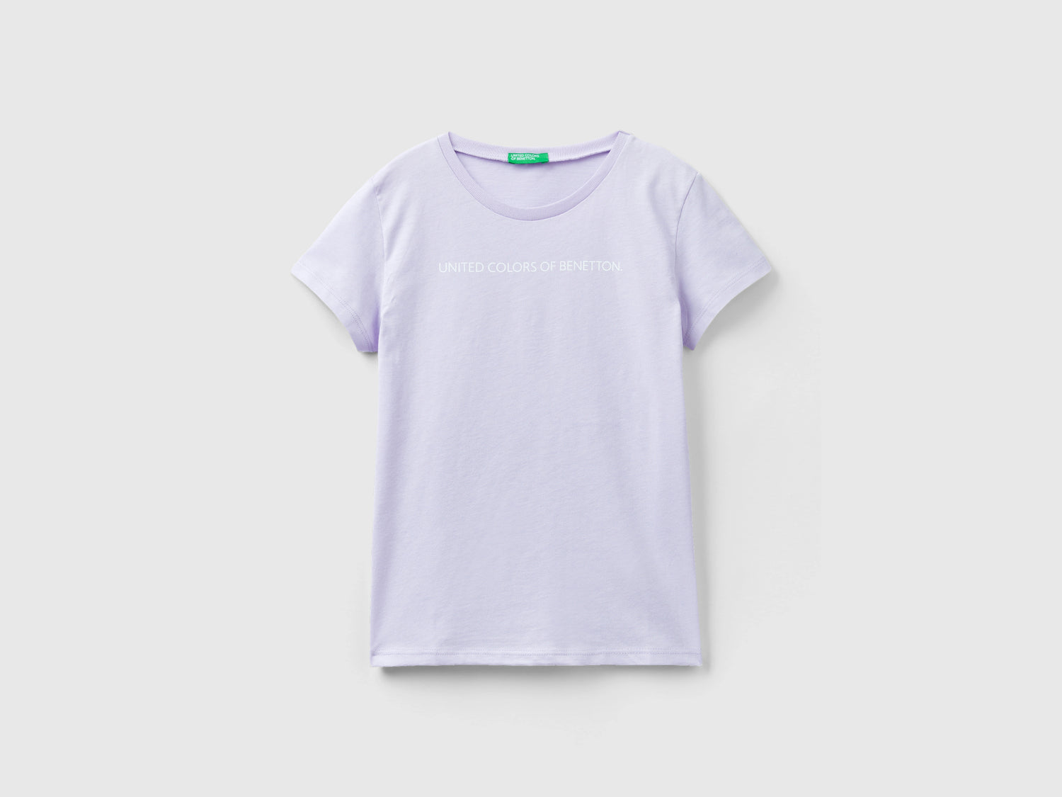 Maglietta con logo 100% cotone da bambina lilla | Benetton Outlet