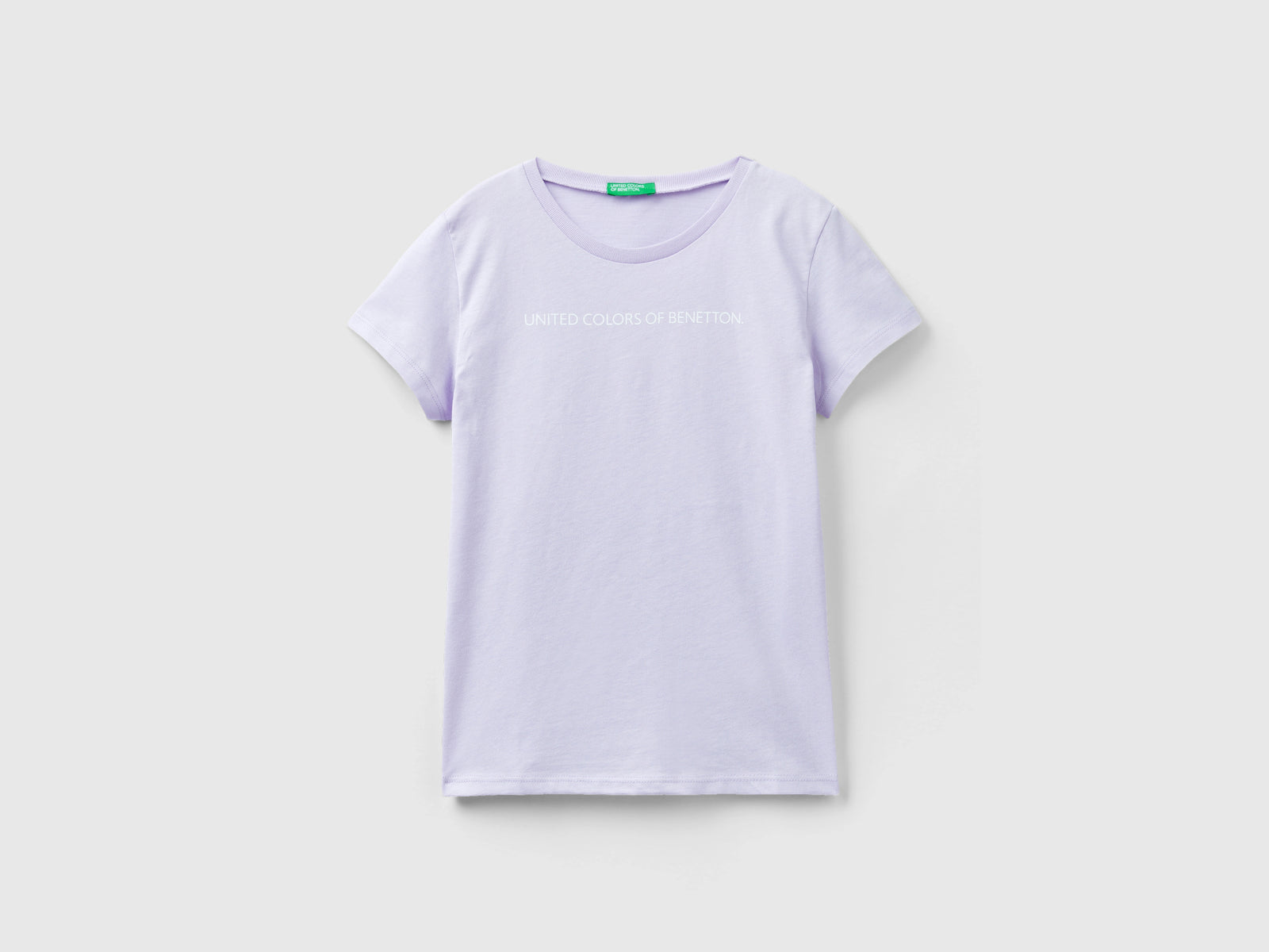 Maglietta con logo 100% cotone da bambina lilla | Benetton Outlet
