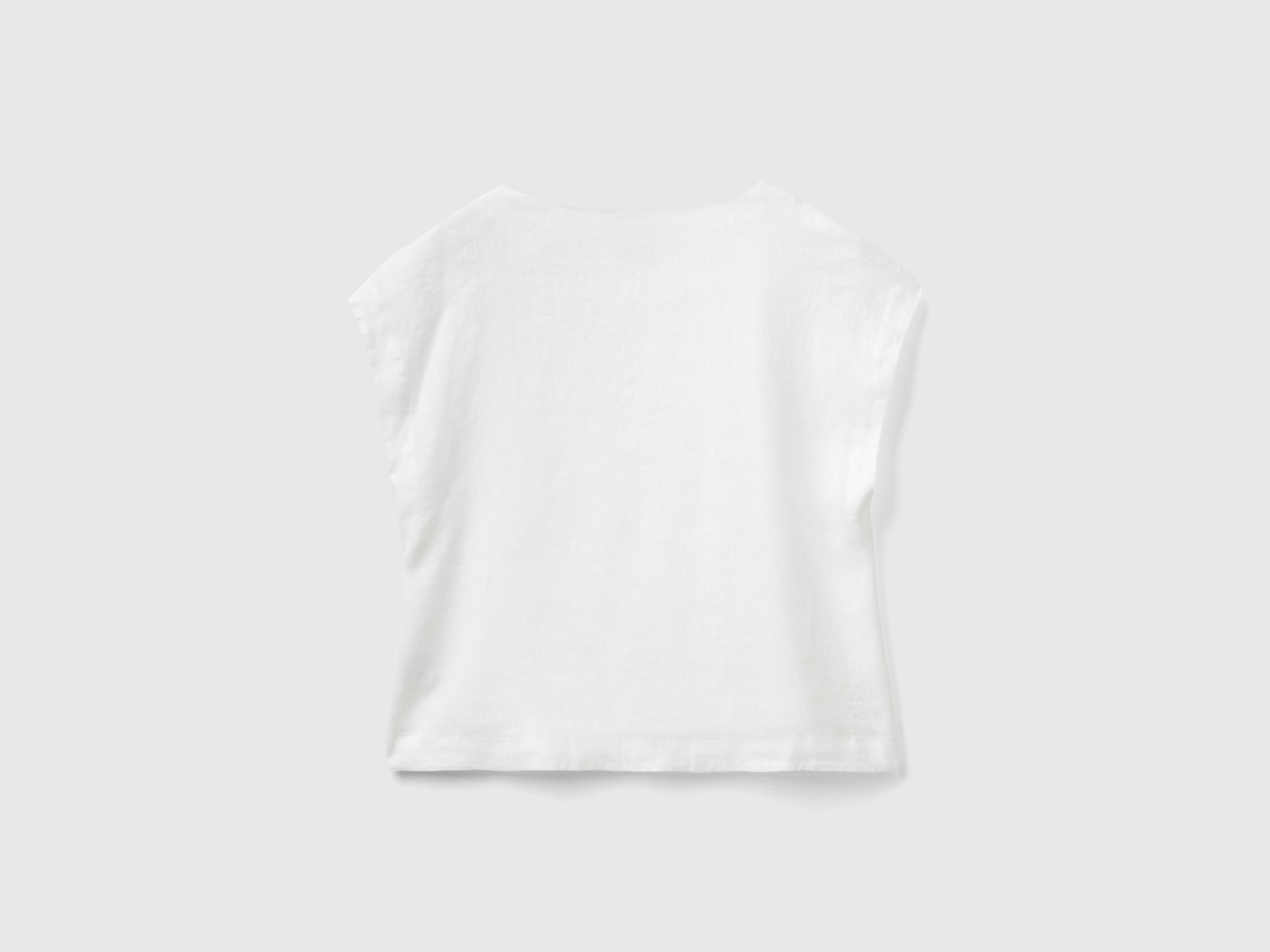 Blusa scollo quadrato in puro lino da donna bianco 2 | Benetton Outlet
