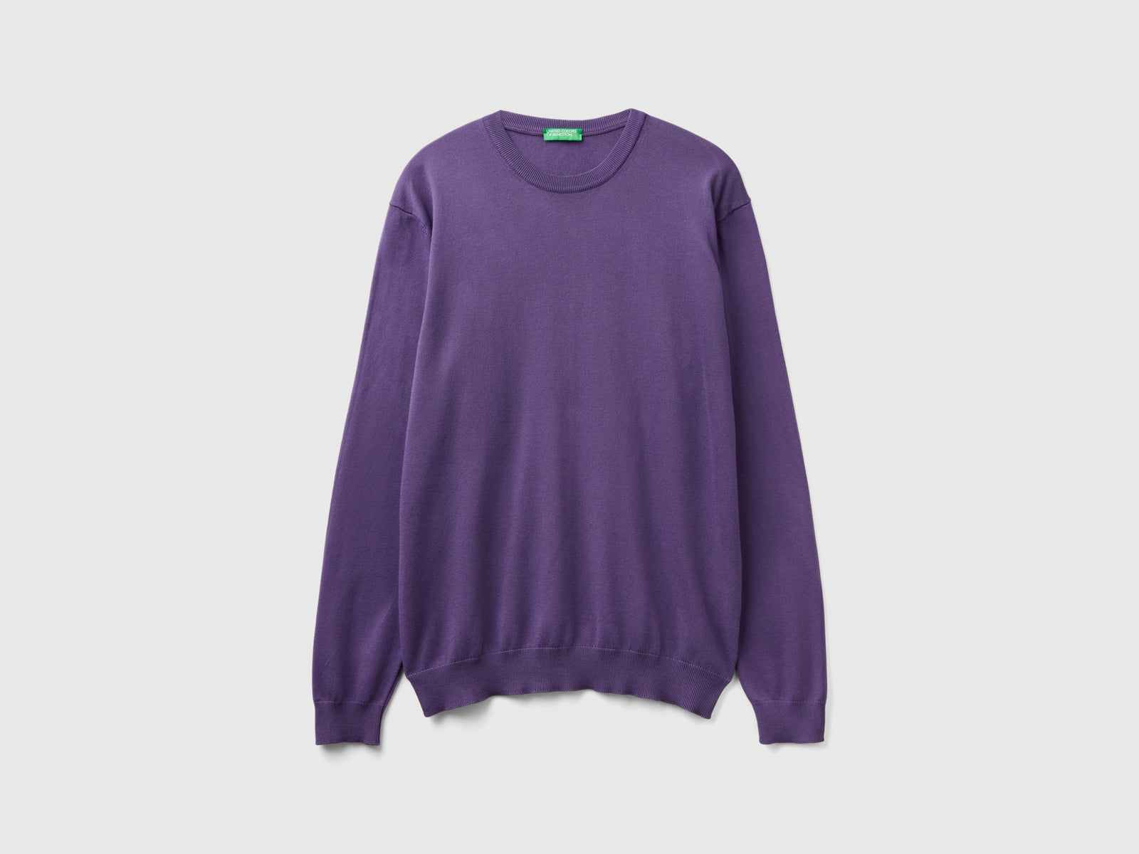 Maglia girocollo 100% cotone da uomo prugna | Benetton Outlet