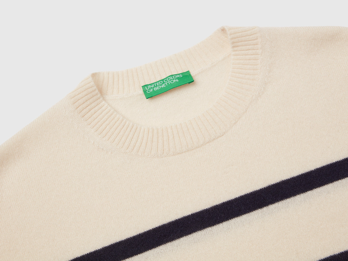 Maglia con righe in puro cashmere