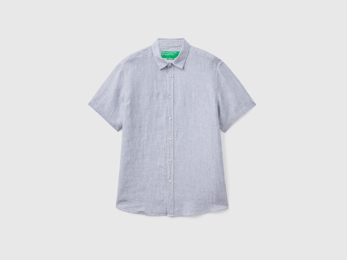 Camicia a manica corta 100% lino