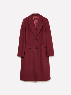Cappotto monopetto mattone