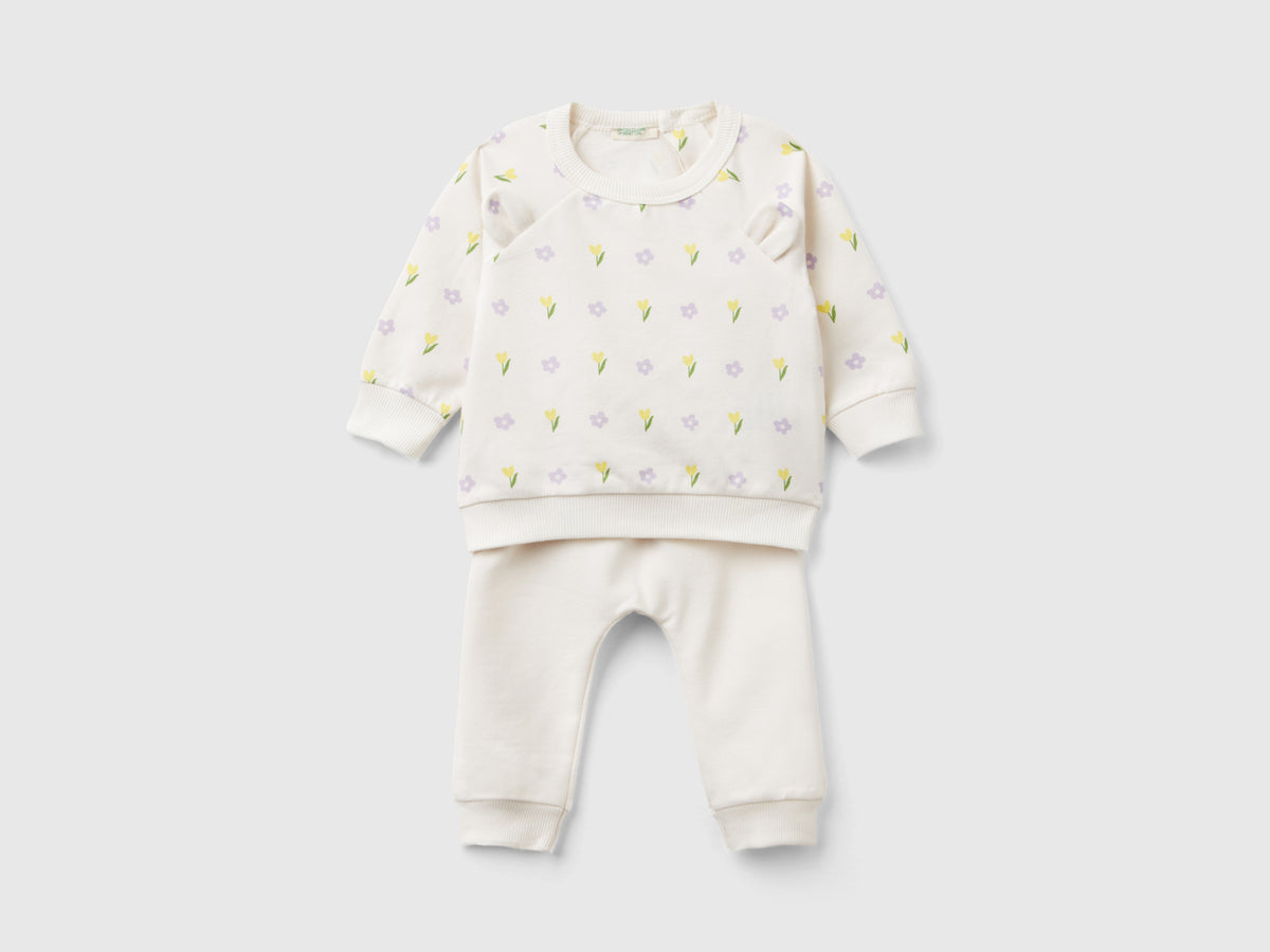 Completo in felpa di cotone bio stretch