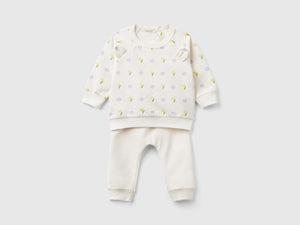 Completo in felpa di cotone bio stretch