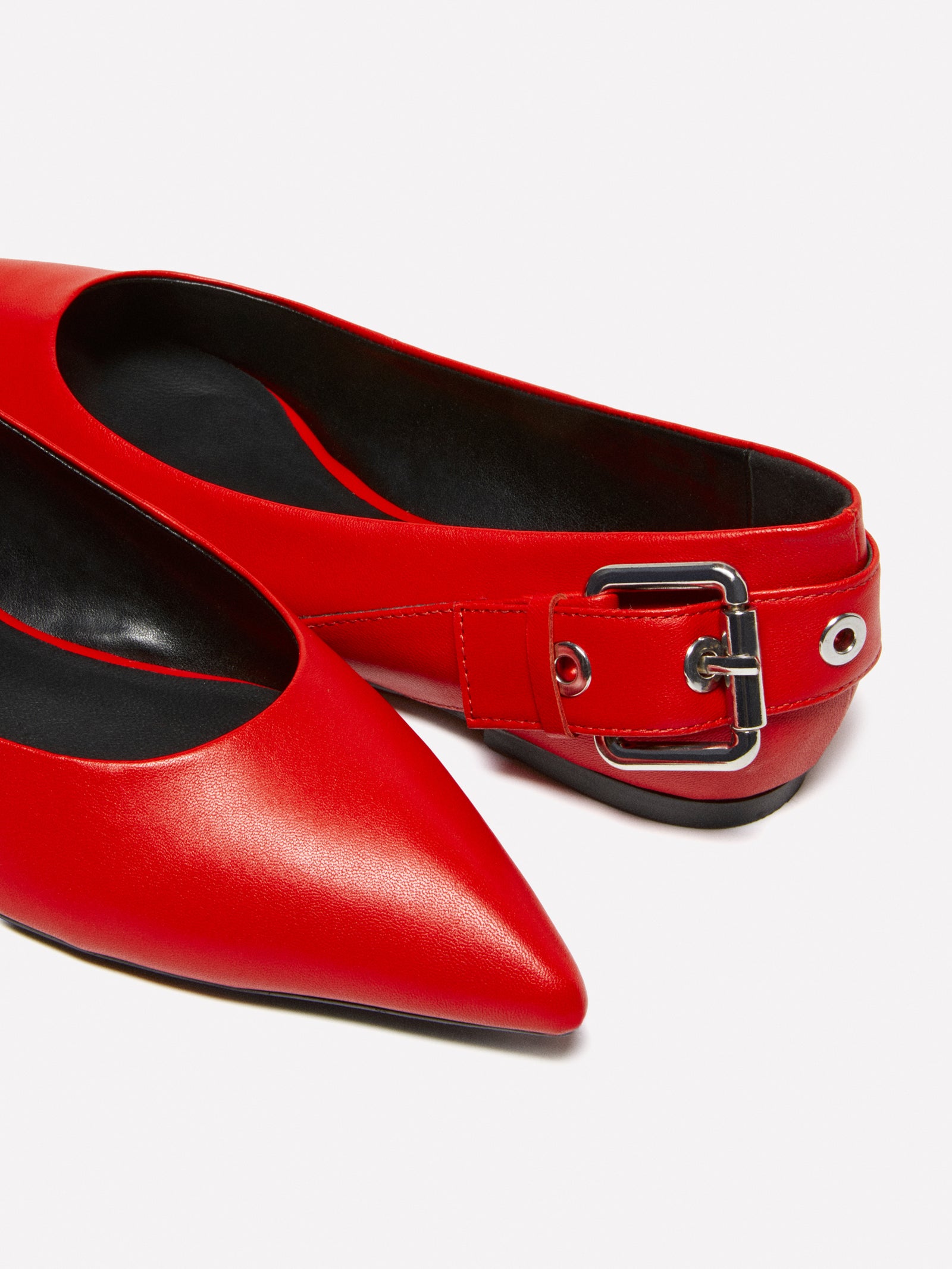 Ballerine rosse in pelle con fibbia da donna rosso 3 | Sisley Outlet