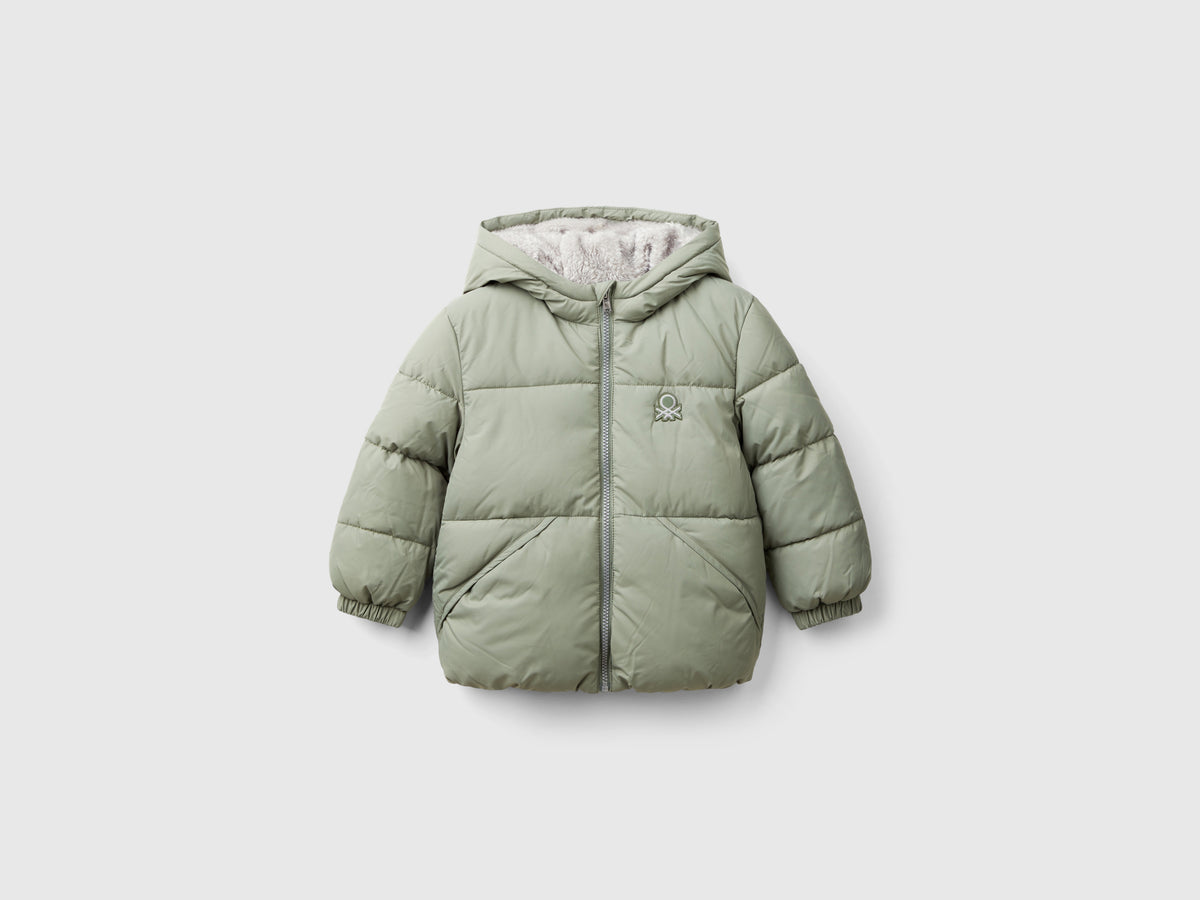 Jacket with faux shearling lining