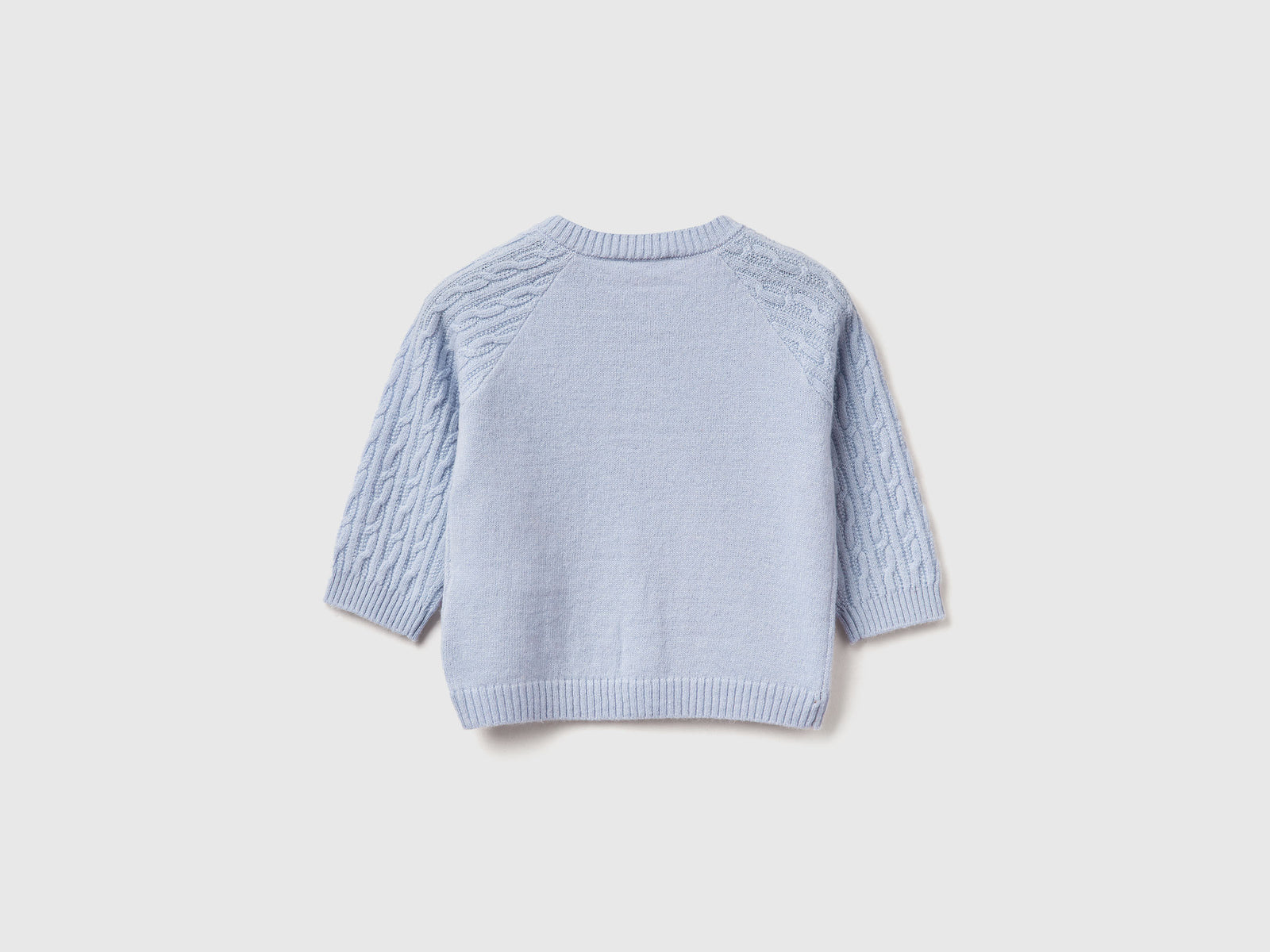 Cardigan a trecce da neonato celeste 2 | Benetton Outlet