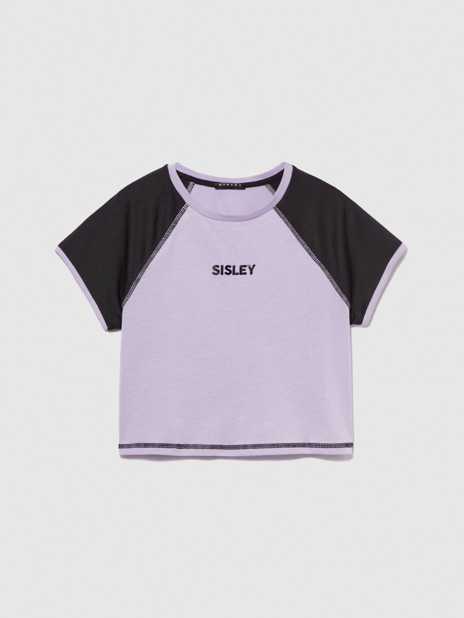 T-shirt sporty con logo da bambina lilla | Sisley young Outlet